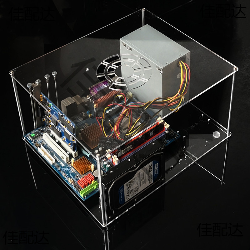 台式裸装主叠加可电脑亚克力机架支架透明机箱DIY主板开放式机箱