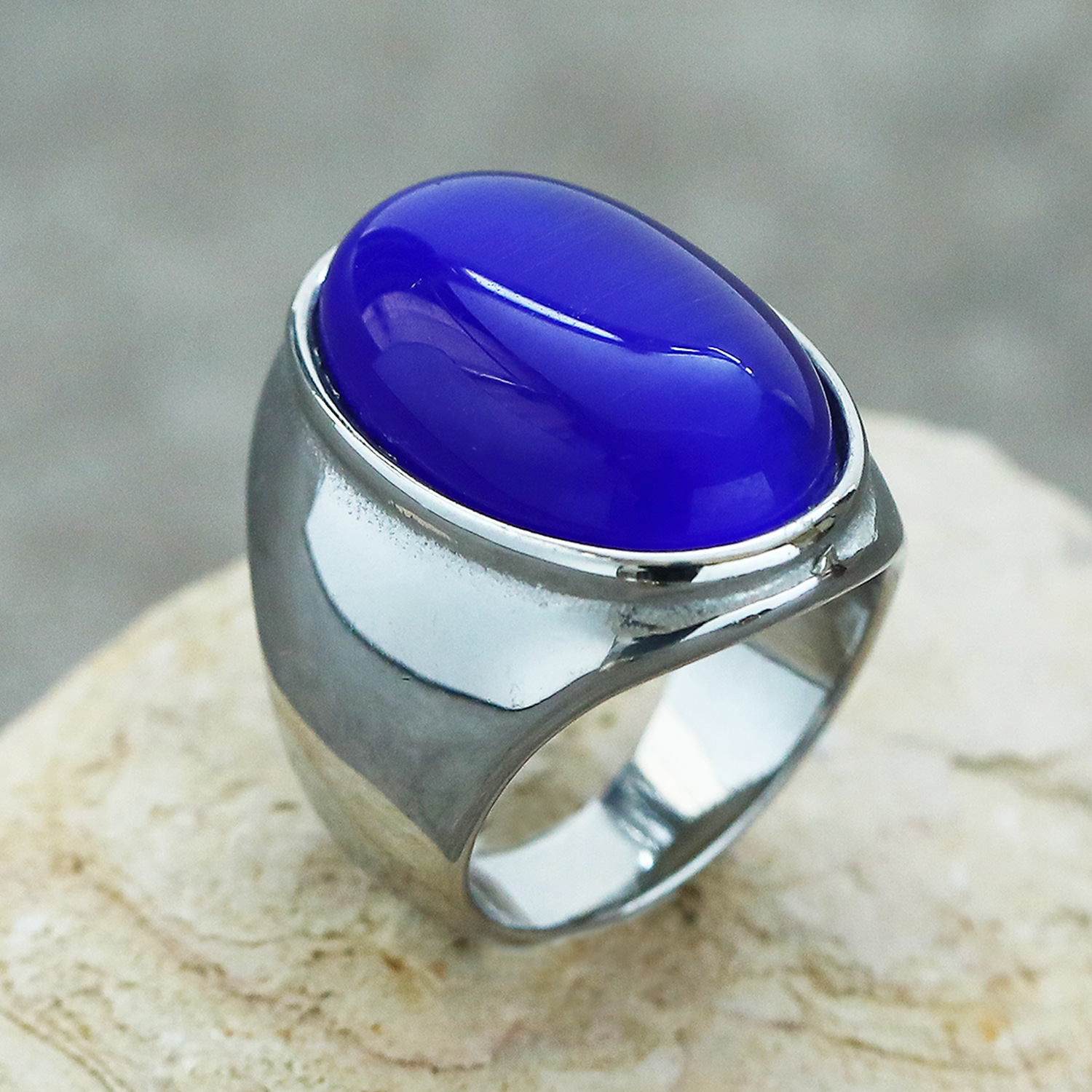 23g Weight Natural Stone Inlay Material Rings Classification 1 Piece Quantity Holiday, Street Occasion Titanium Steel Material Round Pattern Men's Gender Inlay Design Hip-Hop Style Hip-Hop Round Titanium Steel Inlay Natural Stone Men's Rings 13