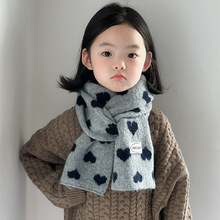 爱心儿童围巾秋冬款可爱甜美加厚保暖围脖女童时尚韩系百搭脖套潮