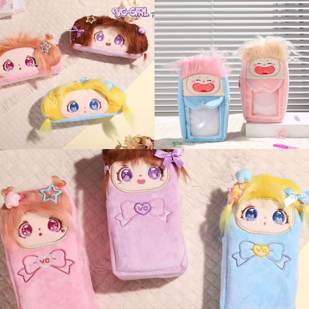 Crooked high quality plush pencil case