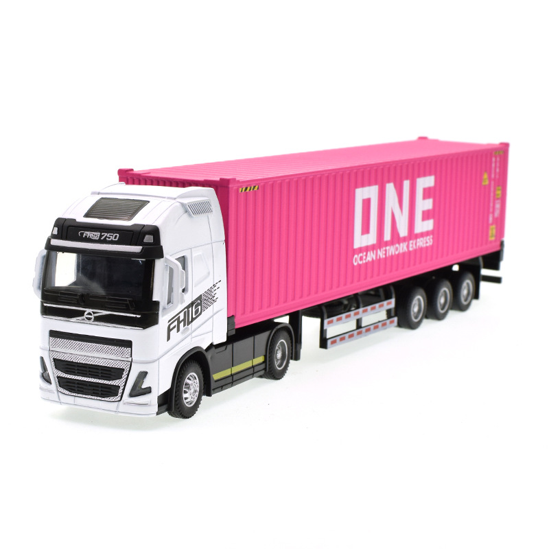 Simulación de aleación contenedor camión de contenedor transfronterizo venta caliente remolque camión de transporte modelo de automóvil juguete