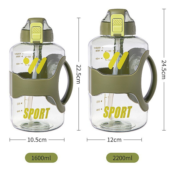 Yili hervidor deportivo de plástico de gran capacidad portátil taza de agua de acondicionamiento físico para hombres y mujeres barril de agua fresco para salir taza casual