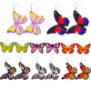 Simulation butterfly leather earrings colorful wings, butterfly leather earrings stable supply of supply cross -border set earrings