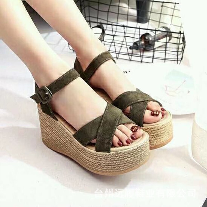 Women's Sandals for Export, Large Size, 2026 Summer New Style, Platform Wedge Heel, Thick-Soled Sandals, Waterproof Platform, Suede Women's Sandals Women's Sandals for Export, Large Size, 2026 Summer New Style, Platform Wedge Heel, Thick-Soled Sandals, Waterproof Platform, Suede Women's Sandals
