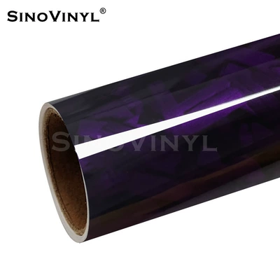 Rearview Mirror Carbon Silver Fiber | Automotive Film - 15217-m-pet-glossy-flower-carbon-purple