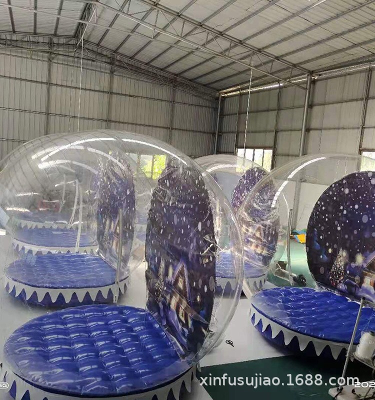 Bola de copo de nieve inflable centro comercial exposición inflable Navidad burbuja transparente casa fábrica boda Fondo decoración bola de cristal