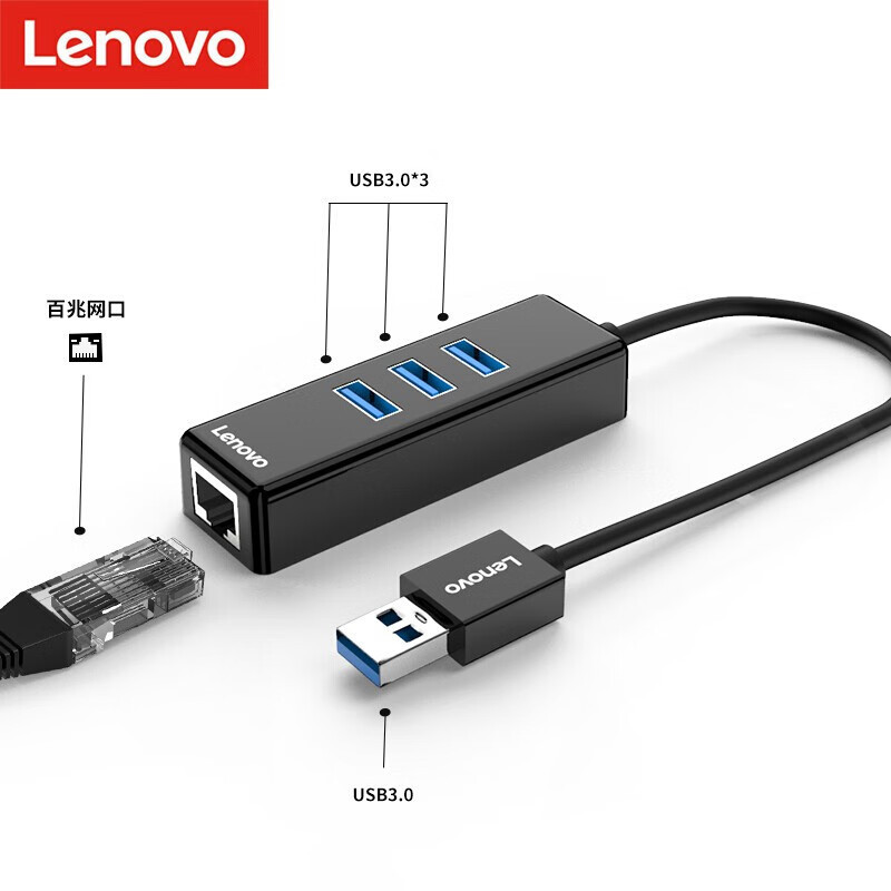 Suitable for Lenovo USB to Wired Network Port Rj45 Ethernet Usb3.0 Docking Station A625
