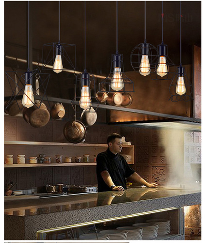 北欧简约创意个性复古loft单头铁艺吊灯咖啡厅吊灯餐厅吊灯