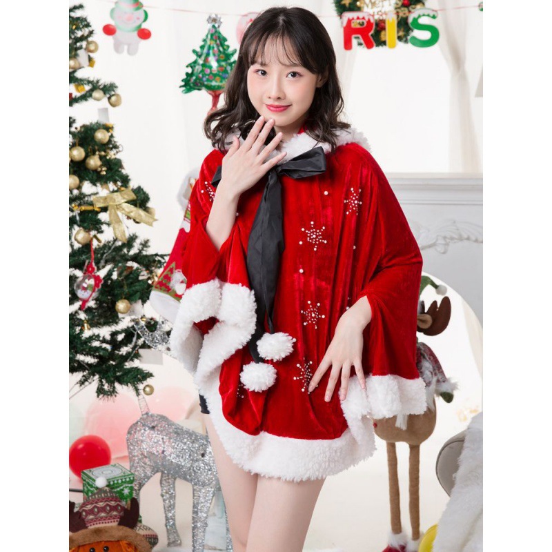 Mantella morbida per bambina, scialle, vestiti da Babbo Natale, abbigliamento da donna, set da vestire natalizio, donna_voghion.com