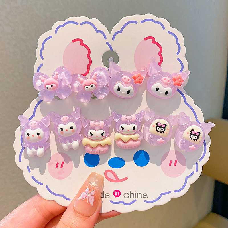 Sanliou niños dibujos animados orejetas colgantes para bebés 2024 nuevas niñas sin agujeros de orejas no lastimar orejas orejetas de niñas