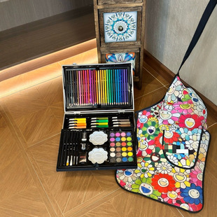 Spot Double-Layer Aluminum Box Kidsren's Painting Set Brush Watercolor Pen Crayon Oil Pastel Gift Box Box 61