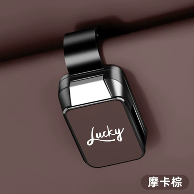 Original Car Color Sunglasses – Car Glasses Clip/Bill Clip - lucky-glasses-clip-y001-leather-style-mocha-brown