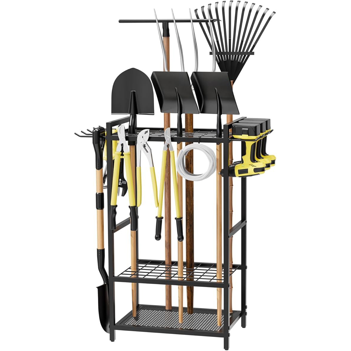 定制定做园工具收纳架车库花园工具存储架花园工具架庭院工具存储