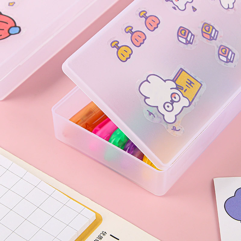 Matte Transparent Pencil Case, Universal PP Stationery Box, Double-Layer Options, 20×6.5×3 cm