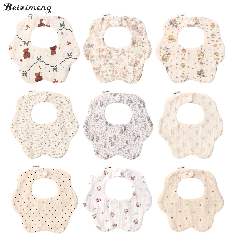 Korean-style Pure Cotton Slip Towel Class A Bib Boys' Baby Ins Newborn Princess Style Nordic Style Female Baby Cartoon Bib Korean-style Pure Cotton Slip Towel Class A Bib Boys' Baby Ins Newborn Princess Style Nordic Style Female Baby Cartoon Bib