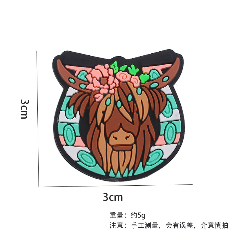 Productos creativos para bebés DIY dibujos animados cabeza de toro de silicona molar juguetes de pulsera de dientes de diente joyería accesorios