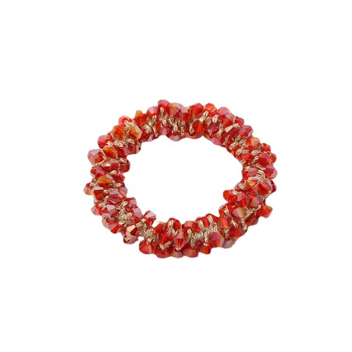 Korean style simple personalized crystal hair band ins Internet celebrity forest style best friend lady ponytail rubber band bracelet dual use