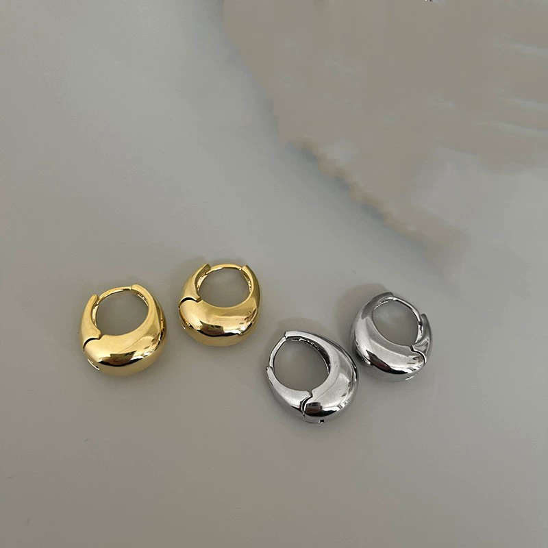 Металлические стильные геометрические серьги, корейские модные высококачественные простые серьги, рабочая одежда, универсальные элегантные серьги