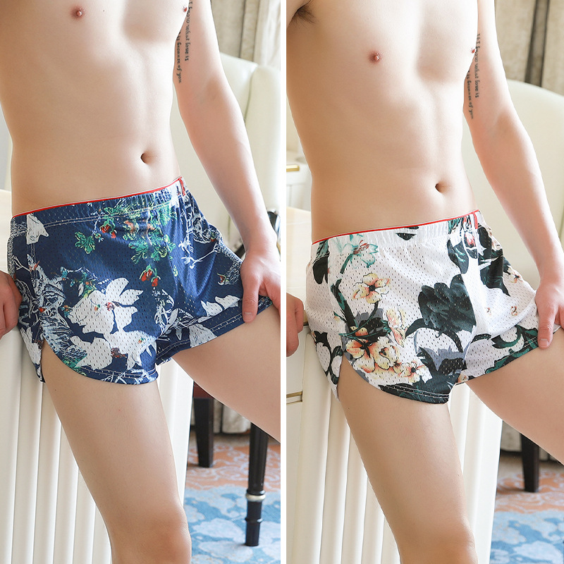 Pantalones de hielo de hombre antibacterianos de alta calidad, pantalones cortos de ángulo plano, pantalones deportivos, calzoncillos de cabeza, pantalones de hombre.