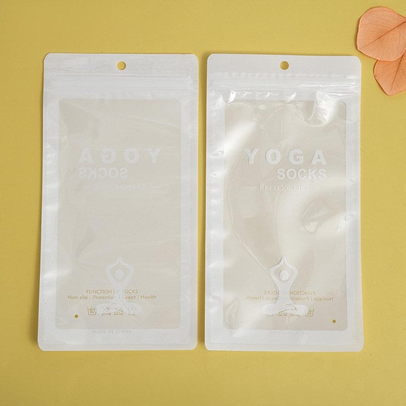 英文服裝包裝袋簡約環保衛生冰袖絲襪瑜伽襪包裝袋pe自封袋批發