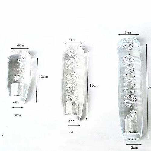 Cross-border transparent crystal gear knob car modification extended LED gear knob wave stick head round gear shift lever