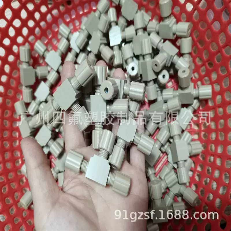 厂家生产peek卡套接头PEEK外牙直通PEEK三通聚醚醚酮零件加工