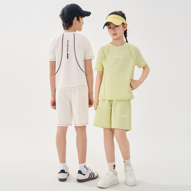 Boys' Quick-Drying Sports Suit, Kidsren's Short-Sleeved Shorts, Ice Silk Basketball Uniform, Girls' Running Summer Wear, Badminton Training Boys' Quick-Drying Sports Suit, Kidsren's Short-Sleeved Shorts, Ice Silk Basketball Uniform, Girls' Running Summer Wear, Badminton Training