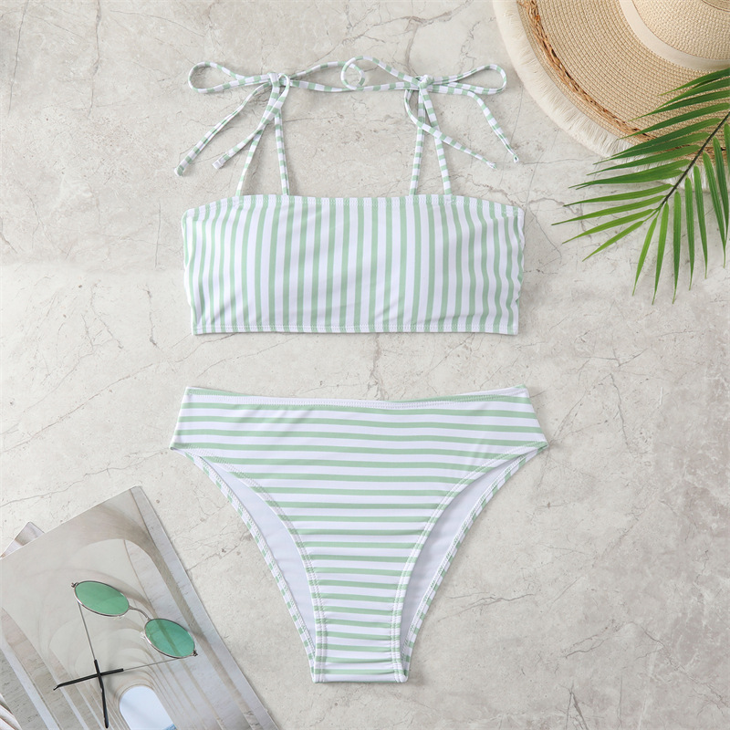 Women's Stripe 2 Pieces Set Bikinis Swimwear display picture 3