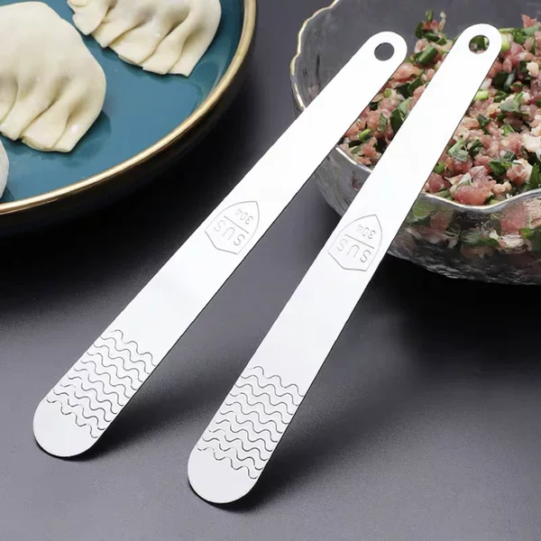 Popular thickened stainless steel stuffing spoon Kitchen Dumpling making artifact steamed stuffed bun multi-function stirring spoon wonton shovel
