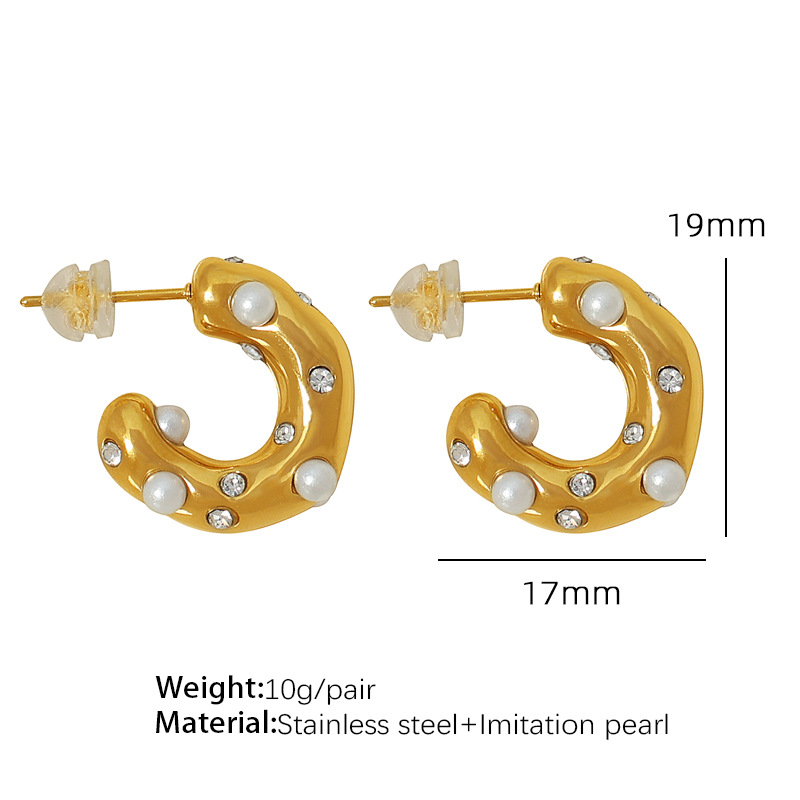 EH74 플라스틱 구슬 골드 귀걸이