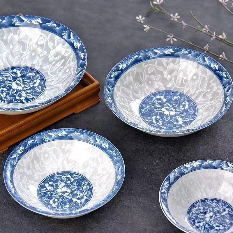 经典青花瓷汤碗面碗家用釉彩大汤碗饭碗高颜值陶瓷碗餐具泡面碗|undefined