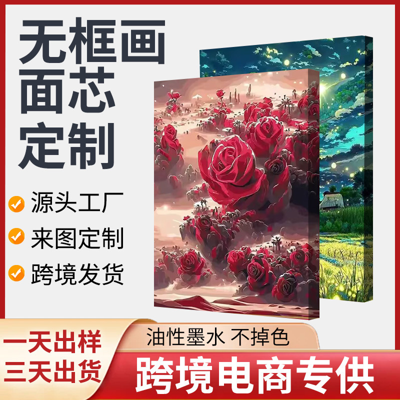 喷绘油画高级感无框装饰画梵高星空名画现代简约餐厅背景墙挂画