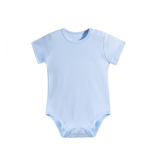 Baby shoulder fastener short sleeve triangle sleeper 100% cotton long sleeve baby pants long sleeve onesie crawling suit air conditioning outfit