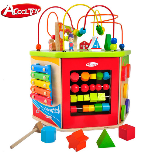 Children's Montessori Bead Stringing Blocks Multi-functional Cognitive Treasure Box Baby Early Education Zhejiang Xinyun Toys Wholesale