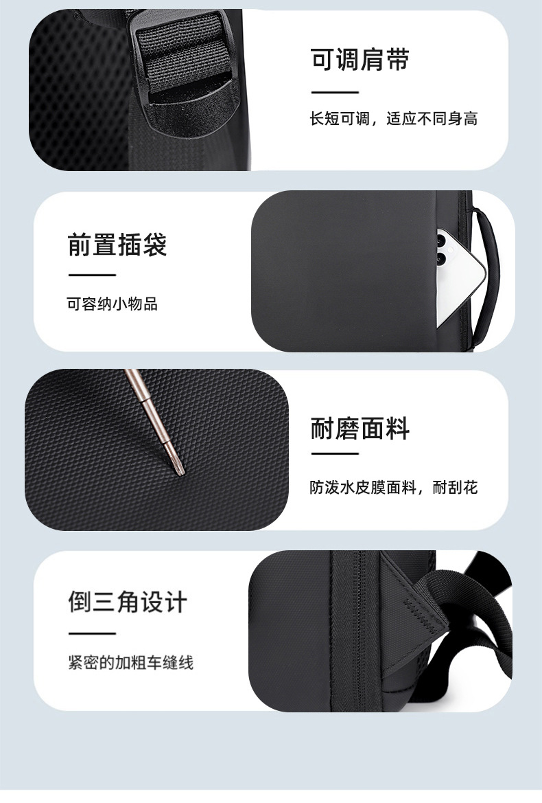 Men's backpack for business, leisure and commuting, multi-functional large-capacity computer backpack with USB leather film undefined
