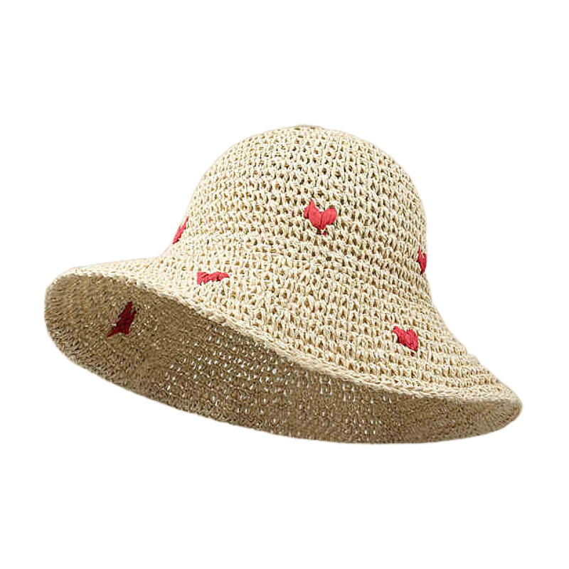 112g Weight Straw Hat Hats Type Casual, Outdoor Occasion Papyrus Material Bow Knot Pattern Spring&Summer Season Women's Gender Hawaiian, Tropical, Sweet Style Curved Eaves, Ruffles Rim Women's Hawaiian Tropical Sweet Bow Knot Curved Eaves Ruffles Straw Hat 21