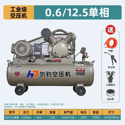 for painting, 220V large and small Hava kompressorları - 06-125-single-phase-4kw-two-cylinder-130l
