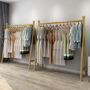 Thickened Clothes Hanger Clothing Store Display Rack Special Women's Decorative Live Shop Clothes Hanging Rod Display Gantry Single Rod Shelf