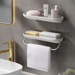 Soap Box Wall-Mounted Double Layer Drainage Creative Soap Box Bathroom Home Sanitary Ware Storage Rack