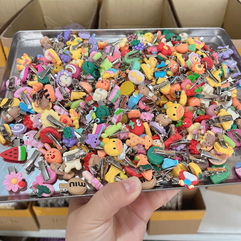 混批儿童发夹可爱水果发卡宝宝可爱卡通发饰鸭嘴夹小夹子厂家批发