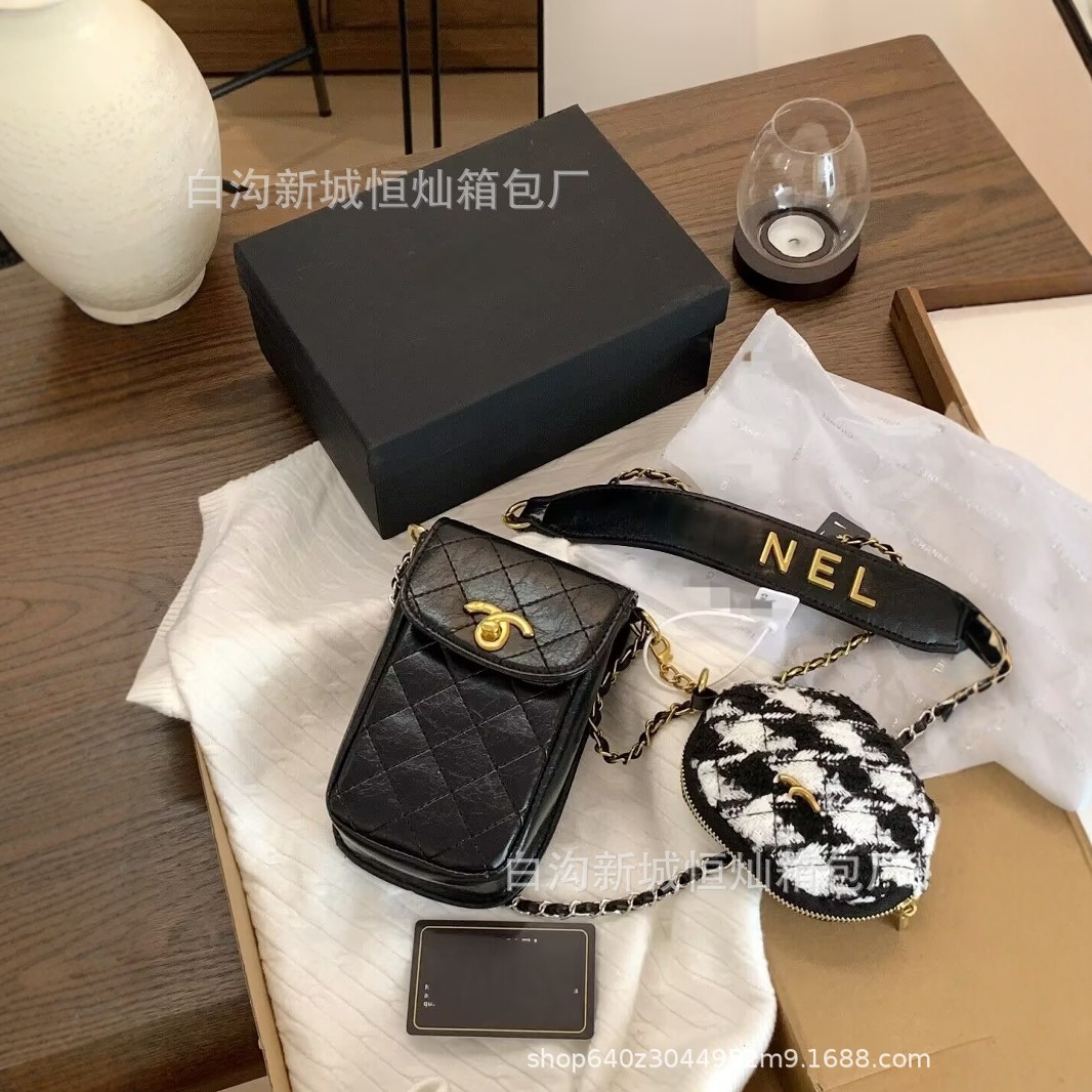 新2024秋冬柜台子母包手机包零钱包链条小香中古包小方包女包经典