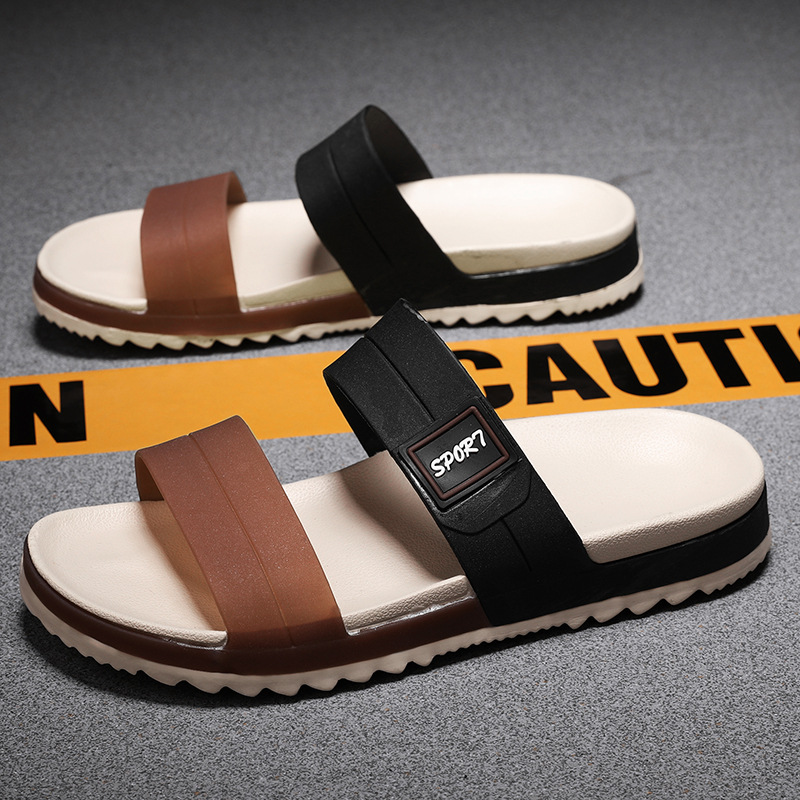 Sandalias de hombre 2025 verano, nuevas sandalias de playa antideslizantes para exteriores con un toque de alta gama, sandalias de suela gruesa para hombre.