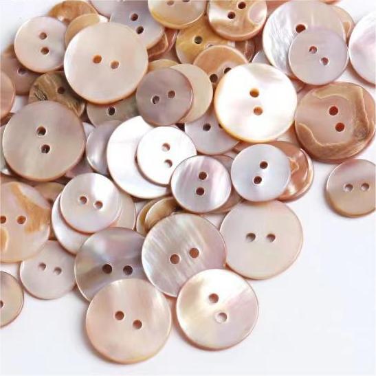 Natural Colored Light Freshwater Shell Buttons, Real Shell Versatile Shirt Buttons, Pink Buttons, Men's and Women's Buttons
