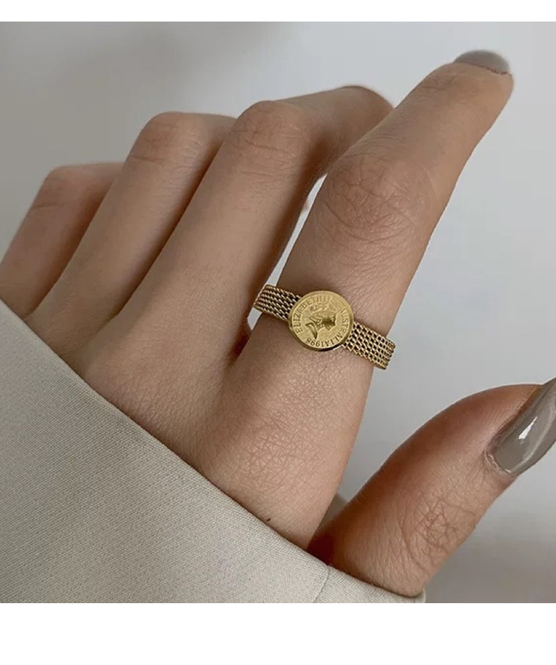 Fashion Geometric Titanium Steel Plating Rings 1 Piece