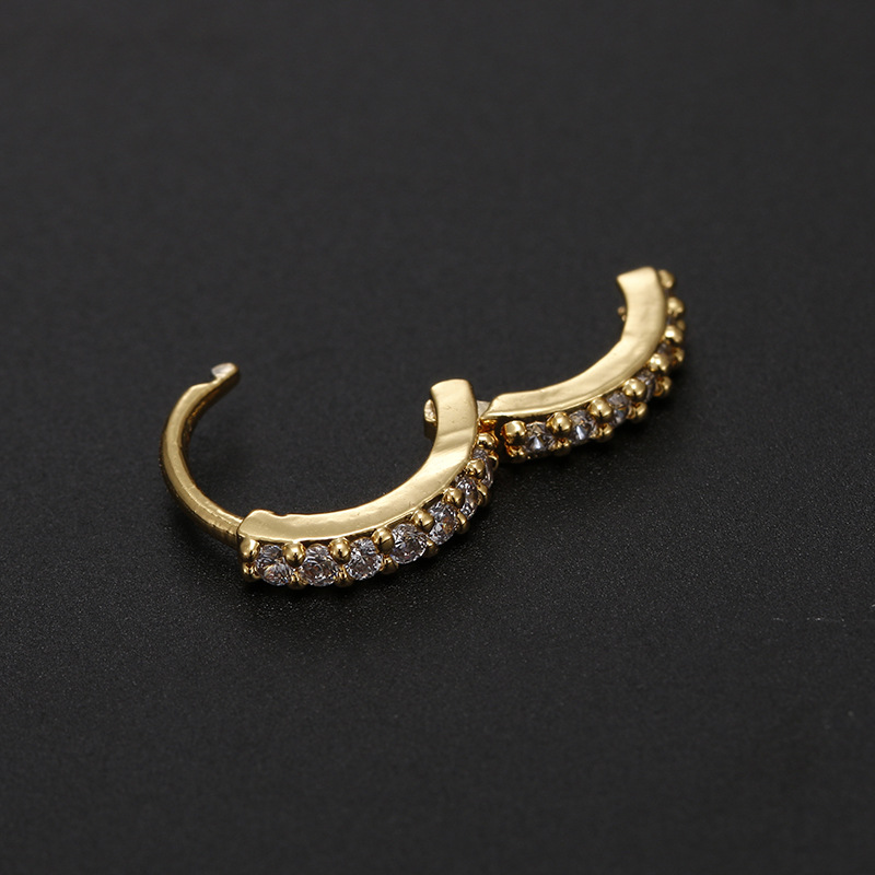 1 Piece Quantity Daily Occasion Fashion Round Copper Inlay Zircon Nose Ring Nose Pin