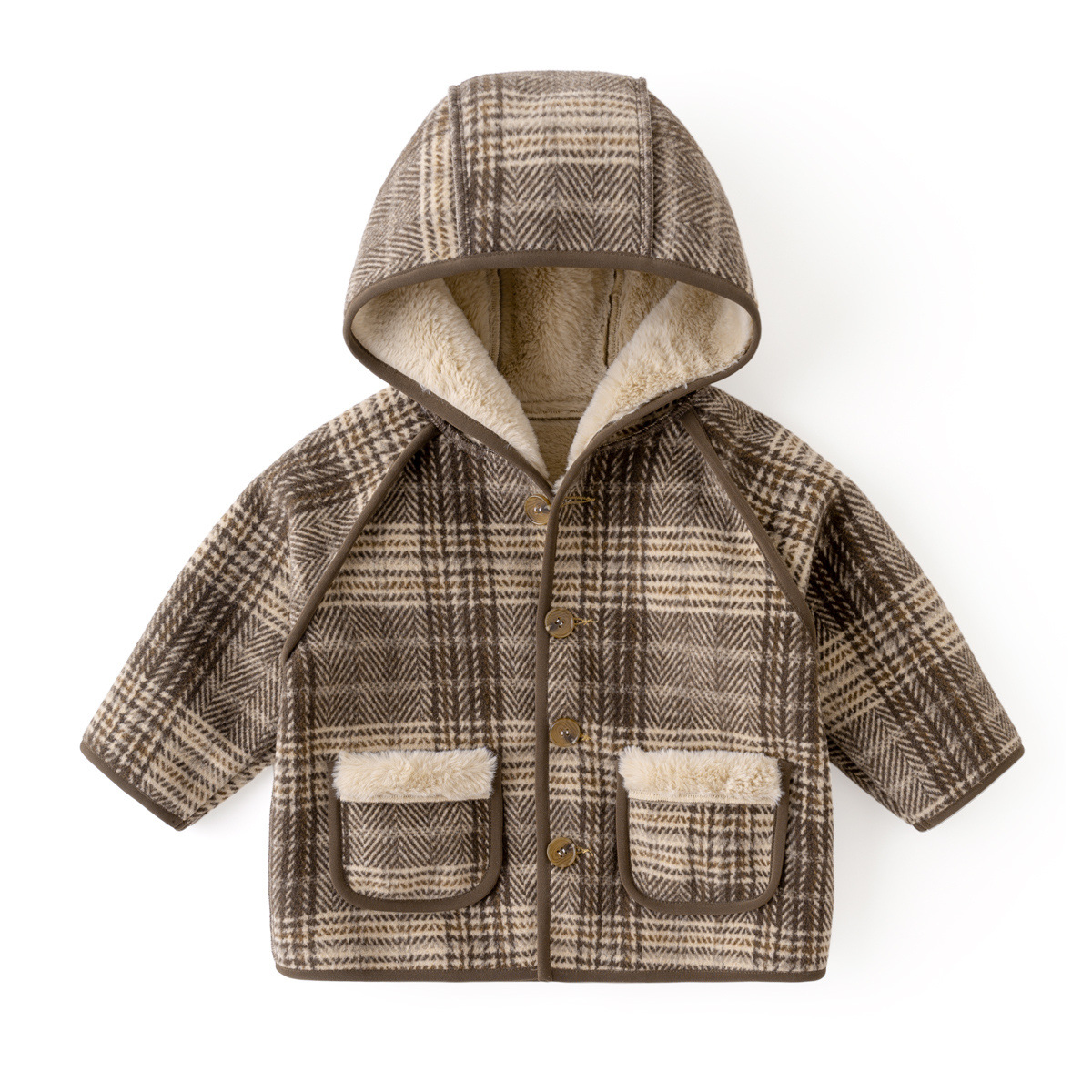 Dudu bebé estilo británico abrigo invierno Bebé cálido abrigo niños niña engrosada ropa de invierno niños ropa para niños