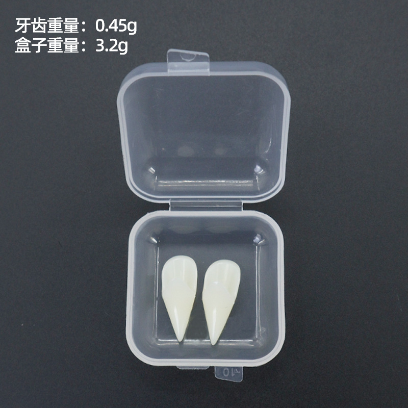 Amazon venta caliente dientes falsos cos props dientes de vampiro simulación maquillaje fantasma jugando lefe dientes de tigre