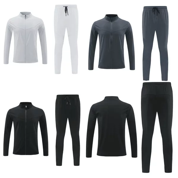 Autumn Nylon Stand-Up Collar Long-Sleeved Solid Color Outdoor Fitness Tops Quick-Drying Running Clothes Men's Sports Jackets Men's Suits
