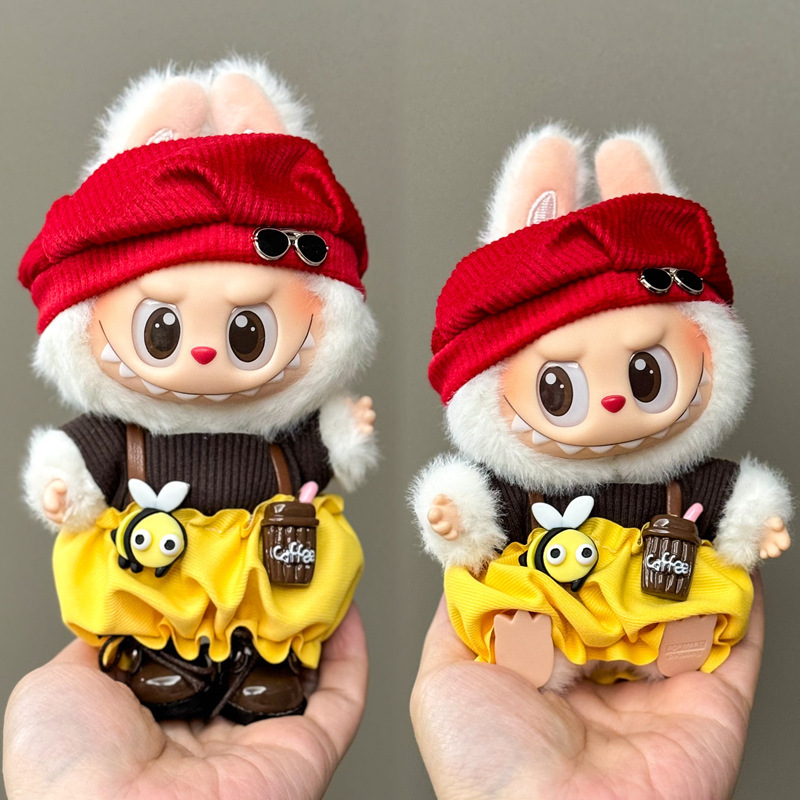 【衣類のみ】ラブブ labubu ベビー服 17cm ペンダント 1代目・2代目 ビニールぬいぐるみ 服セット|undefined