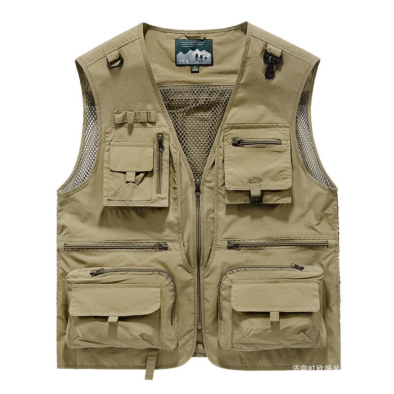 Spring and Autumn New Style Mesh Quick-Drying Vest Men's Casual Outdoor Multi-Pocket Fishing Photography Vest Jacket Summer Spring and Autumn New Style Mesh Quick-Drying Vest Men's Casual Outdoor Multi-Pocket Fishing Photography Vest Jacket Summer